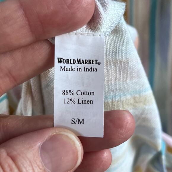 World Market Women's Colorful Striped Oversized Wide Leg Jumpsuit Size S/M - Picture 13 of 14